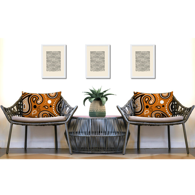 Paisley Outdoor Reversible Throw Pillow, Orange