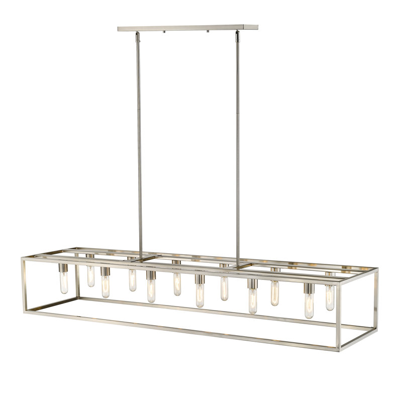 Luminaire suspendu pour îlot de cuisine 12 lumières Seadrift, Blanc