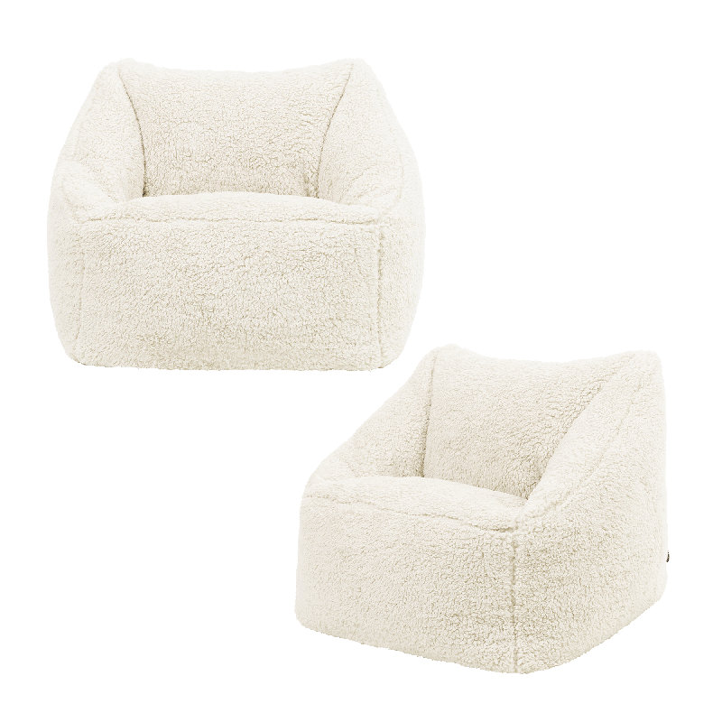 Kids Natalia Armchair Bean Bag, Cream Teddy