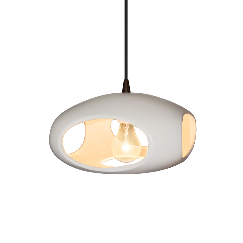 Luminaire suspendu géométrique à 1 lumière Logan, Bronze foncé, Bisque