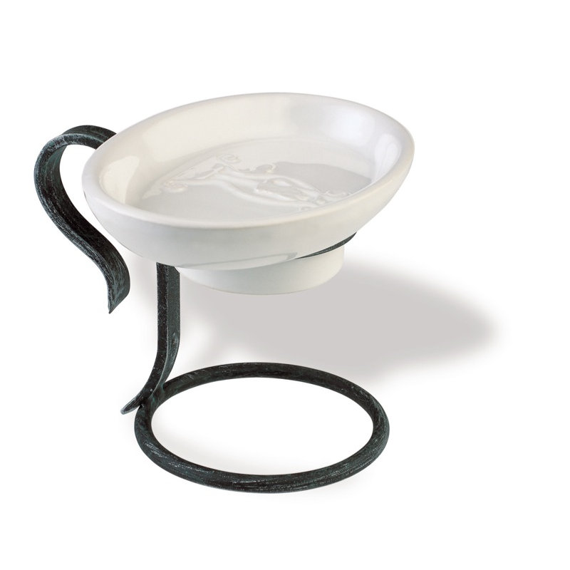 Porte-savon en céramique Flora, Bronze ancien