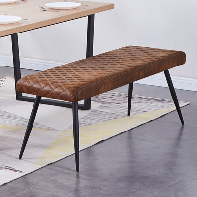 Depuy 130cm Faux Leather Upholstered Bench with Metal Legs