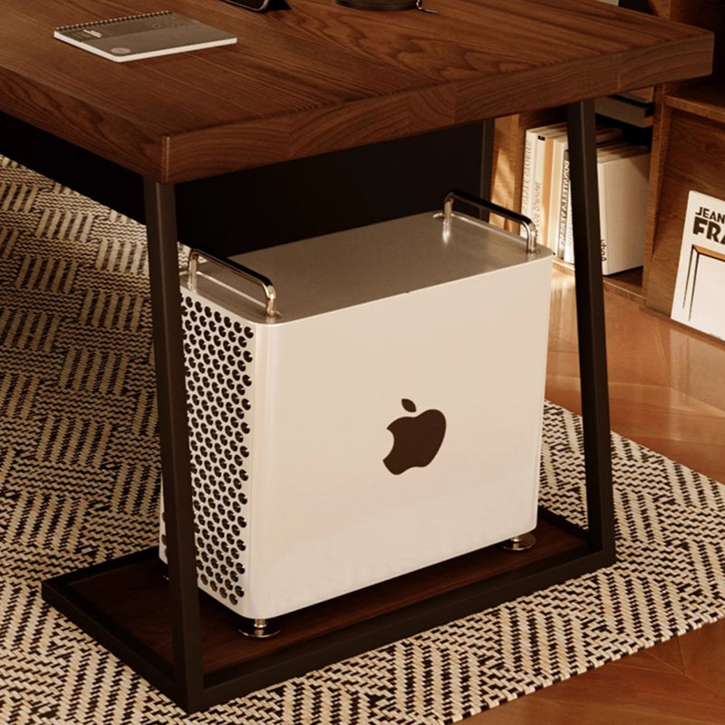 Bureau en bois massif en forme de L brun noyer + en fer avec bureau à 3 tiroirs, H 29,53 po x l 86,61 po x P 59,06 po