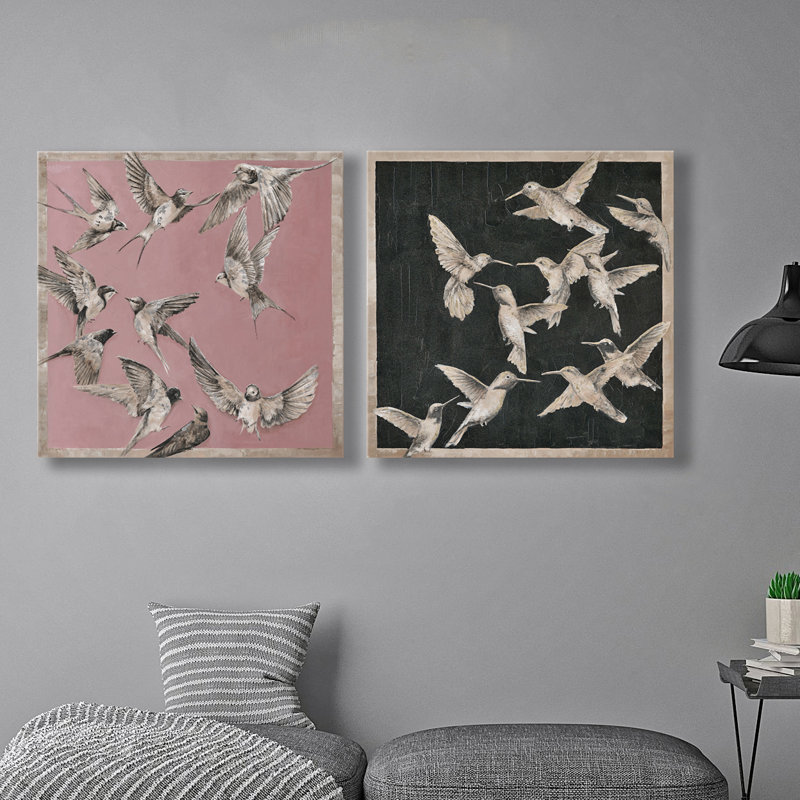 Birds - 2 Piece Wrapped Canvas Painting