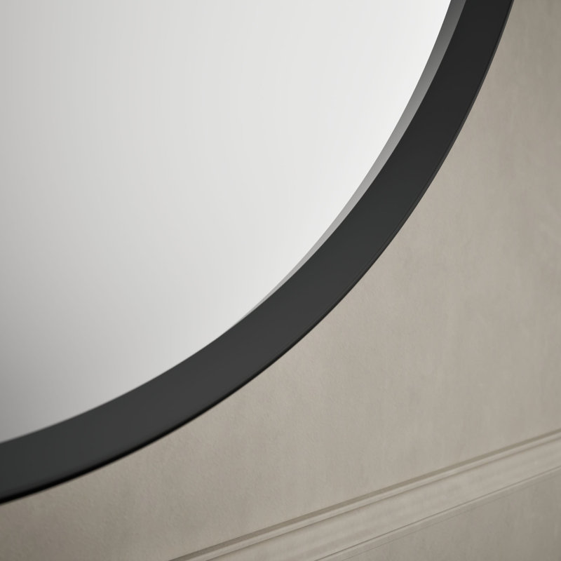 Verdera 24 in Round Framed Medicine Cabinet, Surface Mount or Recessed, Matte Black