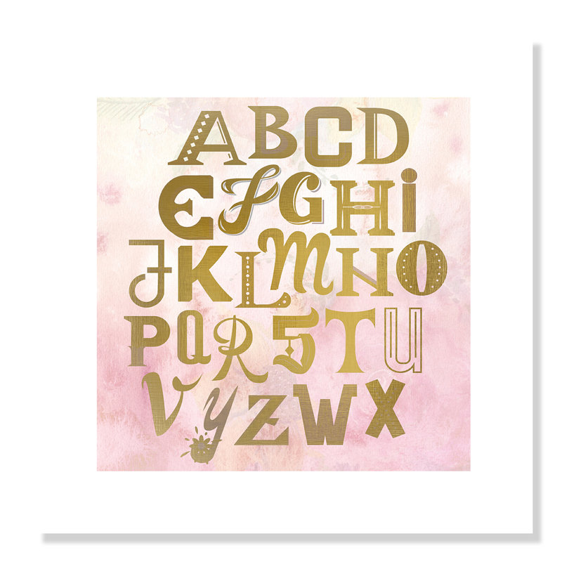 Abc Pink ', impression sur papier, H 16 po x l 16 po x P 1 po, Papier