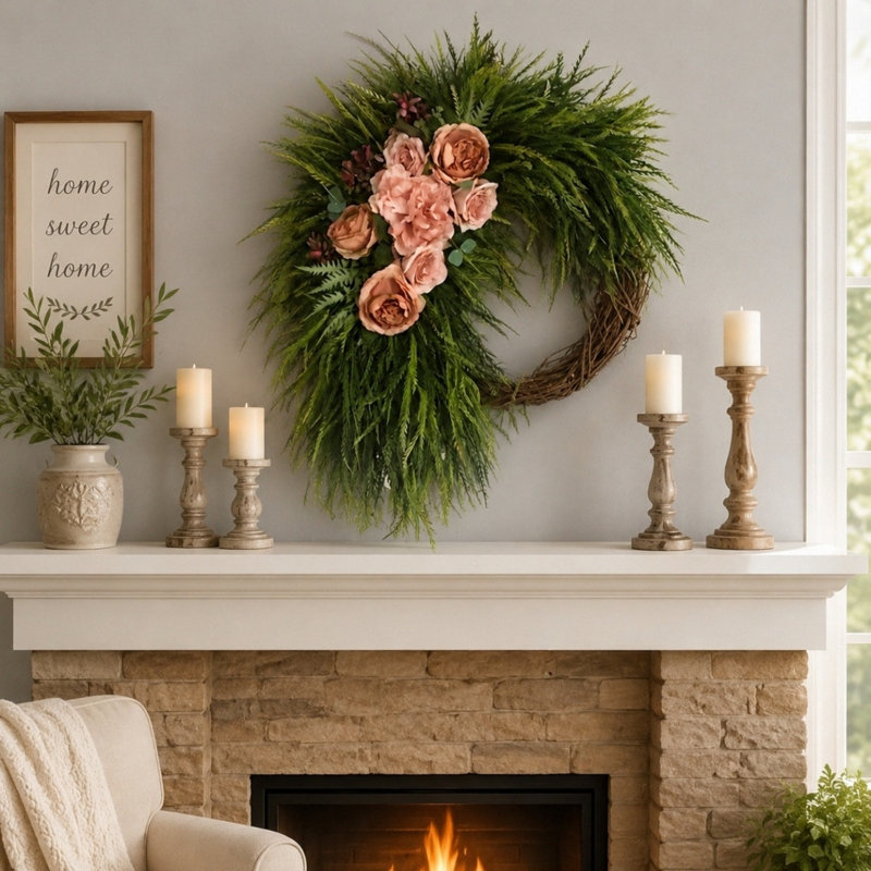 18 Inch Spring Peony Wreaths for Front Door
