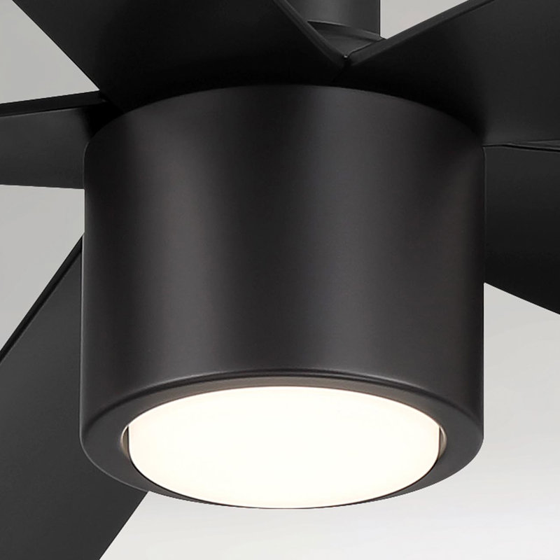 Ventilateur de plafond 5 pales avec télécommande et lumière à intensité variable RAVian, 52", Noir mat