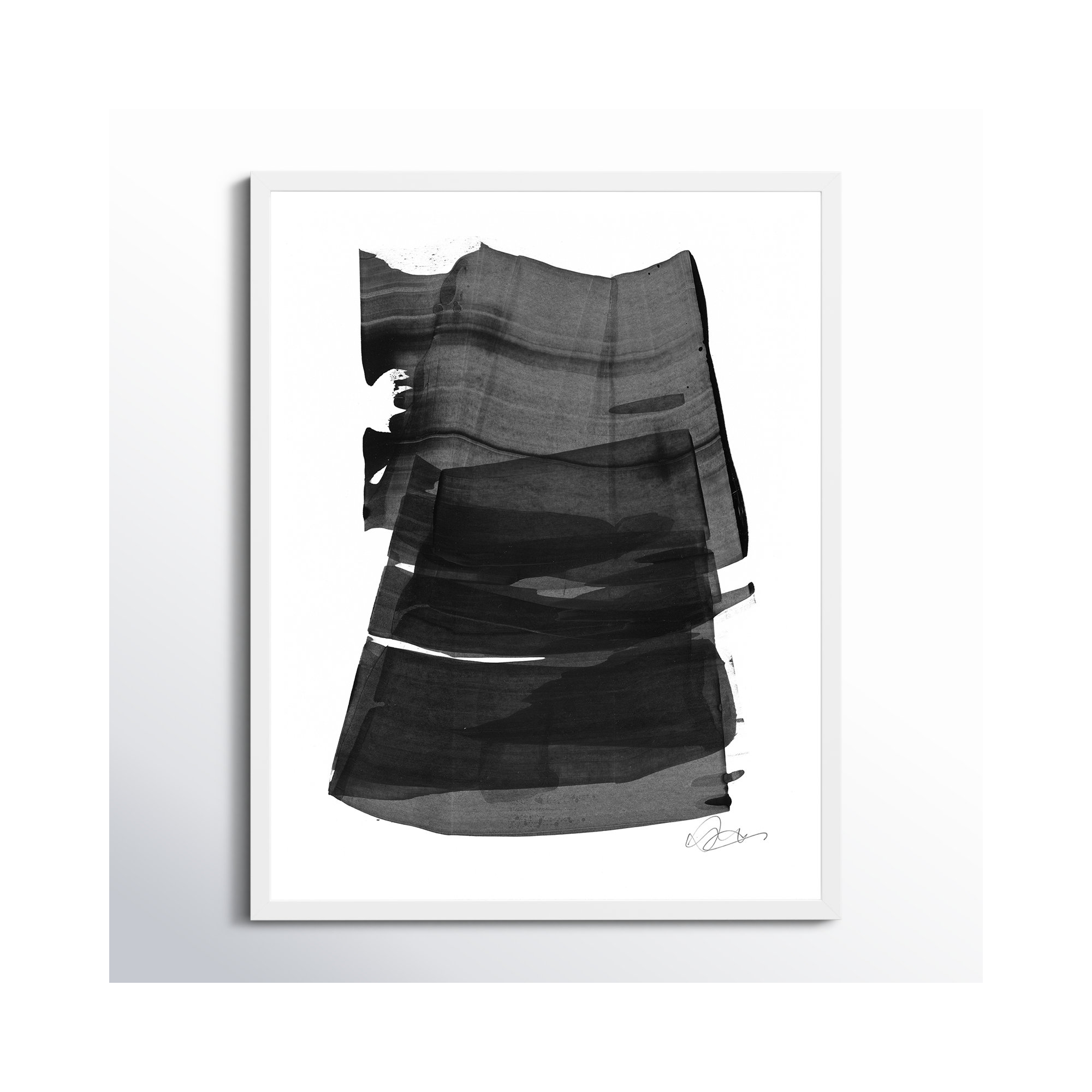 Brushstroke 2 by Jacques Pilon, White, 38" H x 30" W x 1.25" D