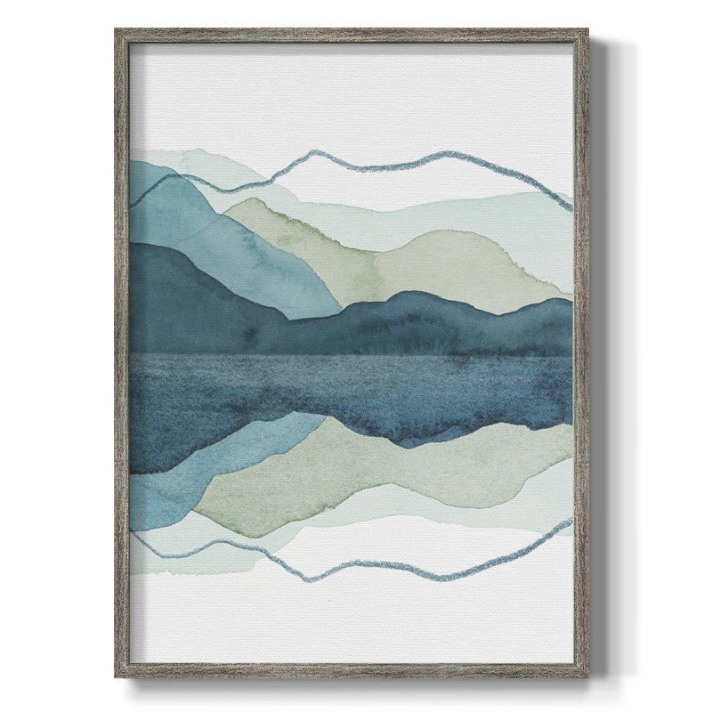 Reproduction encadrée de glaçons I - bois massif, H 21 po x l 17 po
