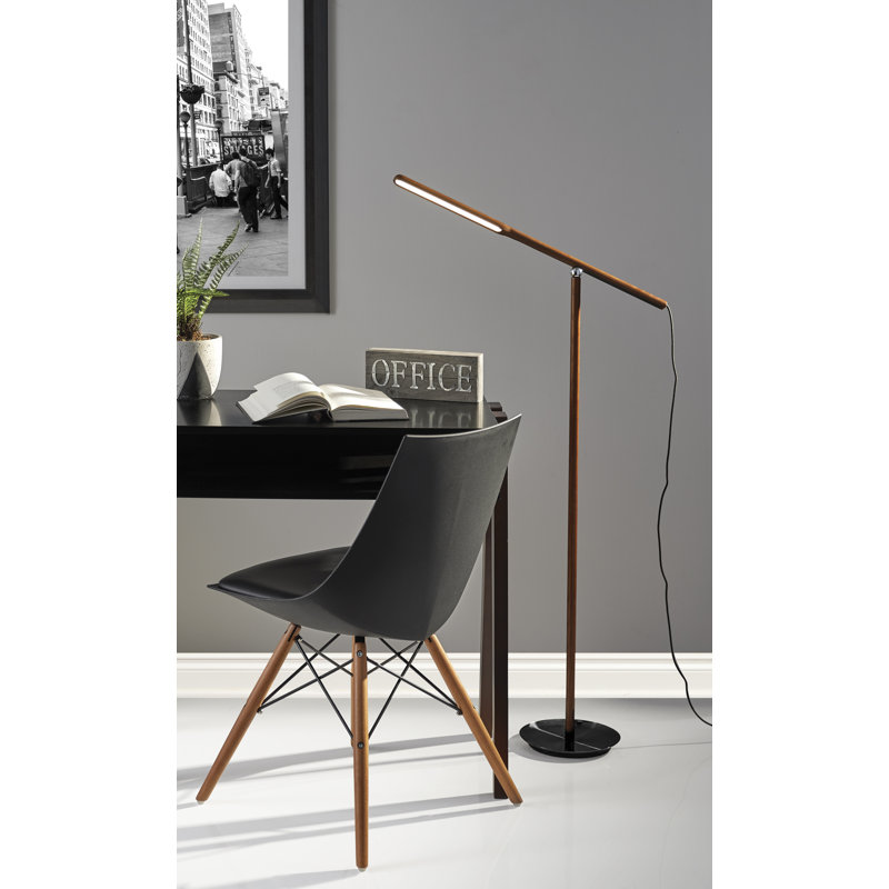 Dris 54'' LED Task Floor Lamp, Walnut