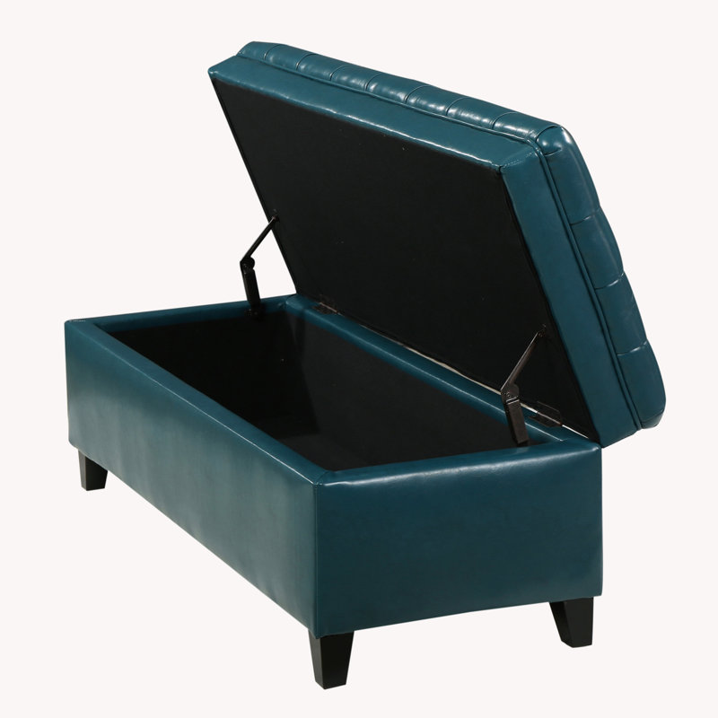 Tufted Button Storage Bench, Teal