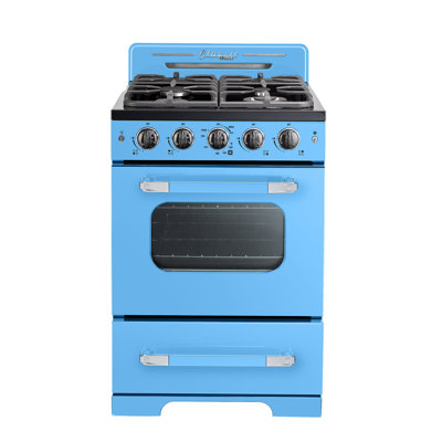 Classic Retro 24" 4 burner 2.9 cu. ft. Freestanding Gas Range with Convection Oven