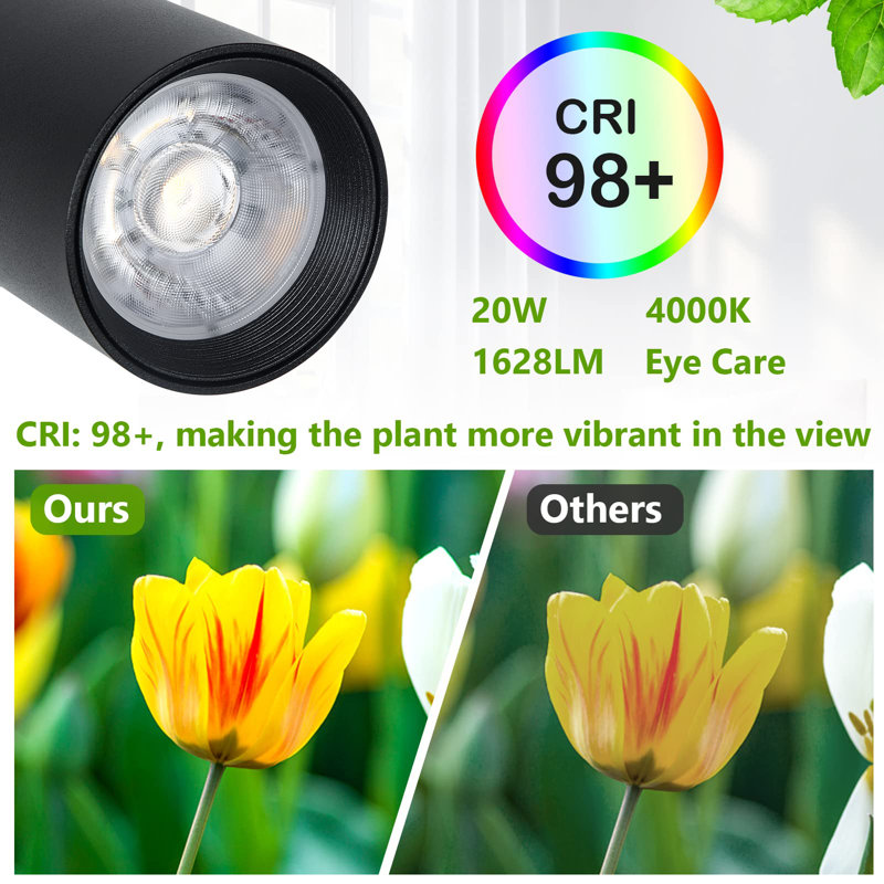 Tall Black Aluminum Full Spectrum Grow Light Stand with Timer