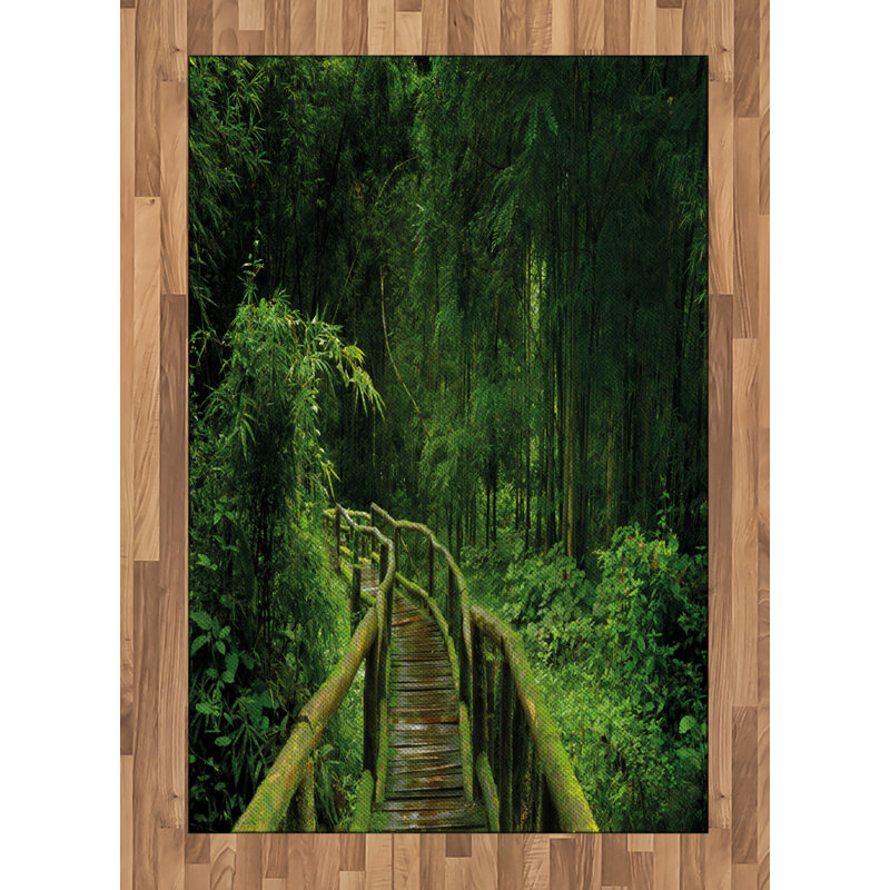 Jungle High Density Long Fiber Poly Threads Decorative Area Rug Carpet, Rectangle 4' x 5'8"