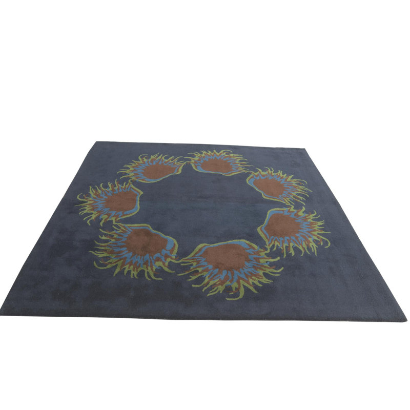 Tapis carré bleu marine Orlando