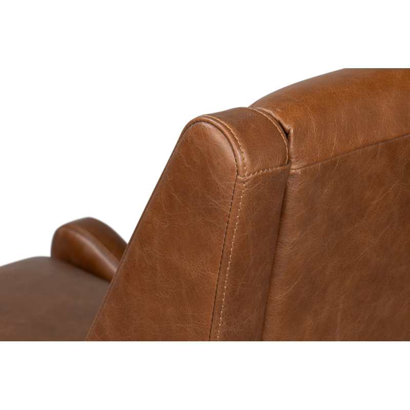 Brandy Armchair, Dark Brown Genuine Leather
