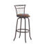 Ensemble de 3 tables et chaises de bar pour salle à manger, chaises de bar à hauteur de comptoir industrielle avec dossier en métal et siège en tissu