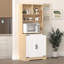 Garde-manger avec 2 portes, garde-manger moderne à 3 niveaux avec tablettes, garde-manger autoportant, garde-manger pour la cuisine, la salle à manger