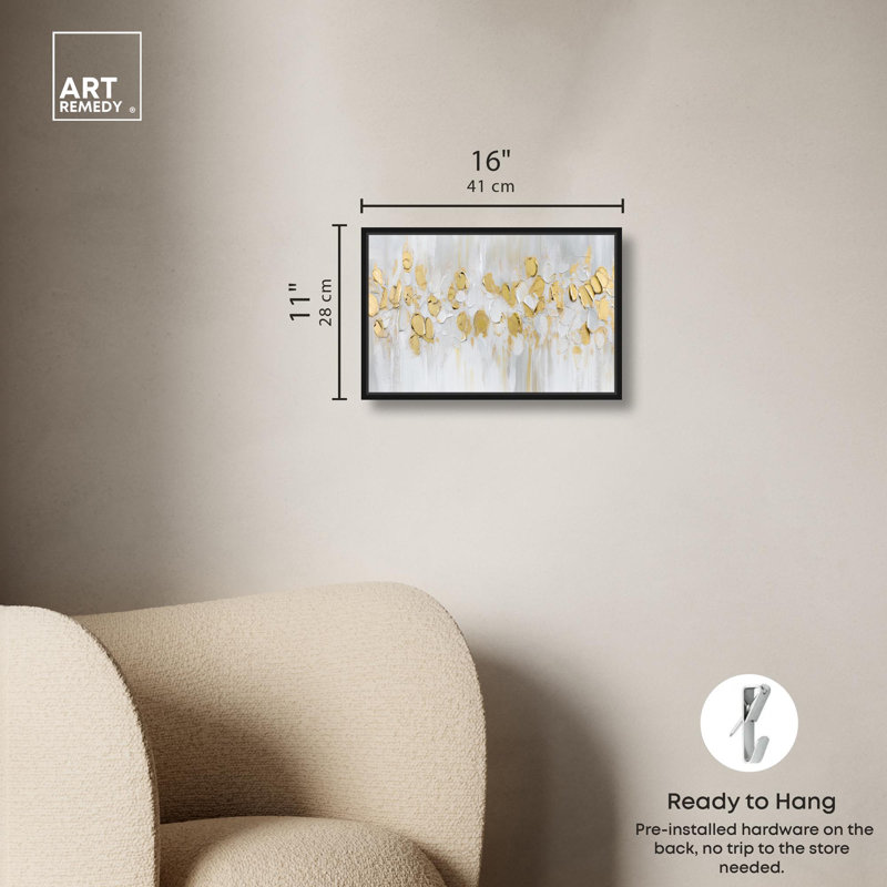 Art Remedy, toile glamour élégante, simplicité éclatante, H 11 po x l 16 po, Cadre flottant noir