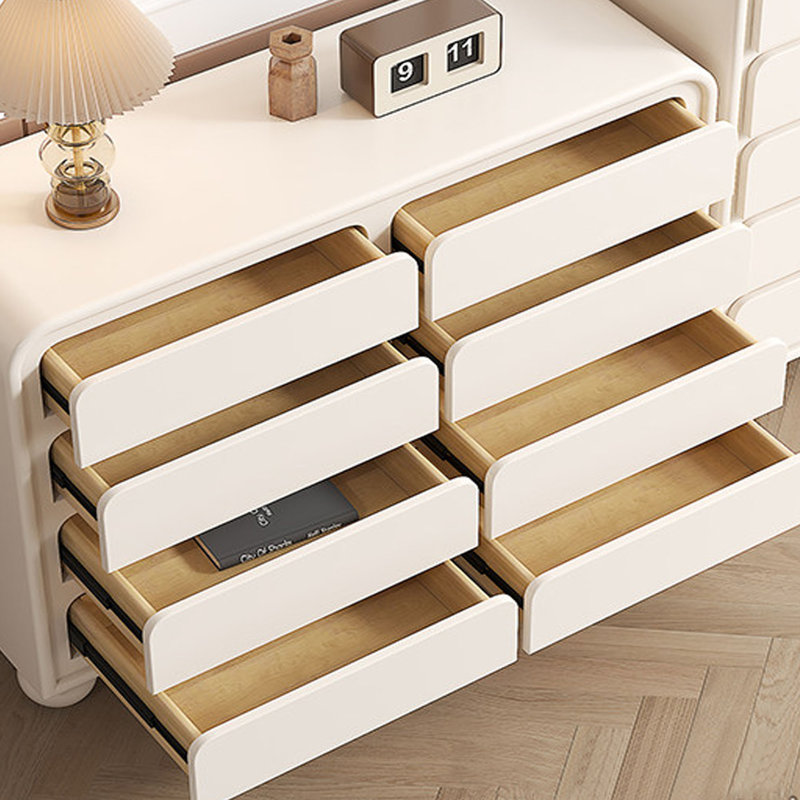 Cream-colored minimalist drawer storage cabinet