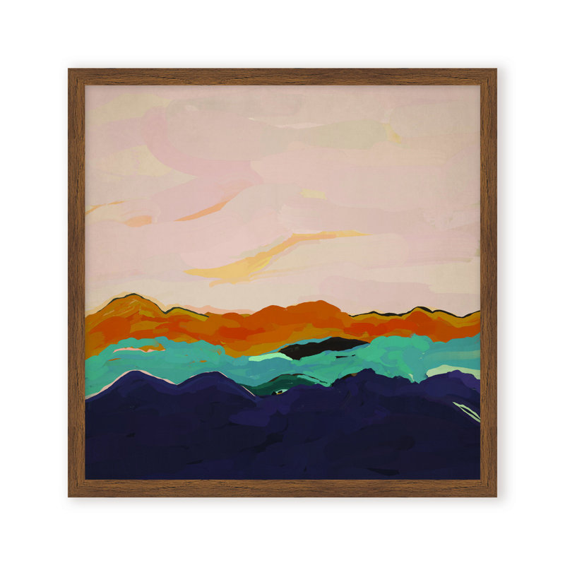 Nature Inspired Twilight Silhouette, 48" H x 48" W, Framed Canvas, Brown