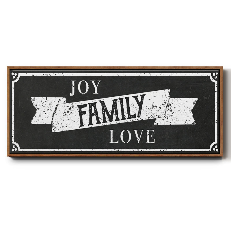 Joy Family Love - toile encadrée, H 24 po x l 60 po