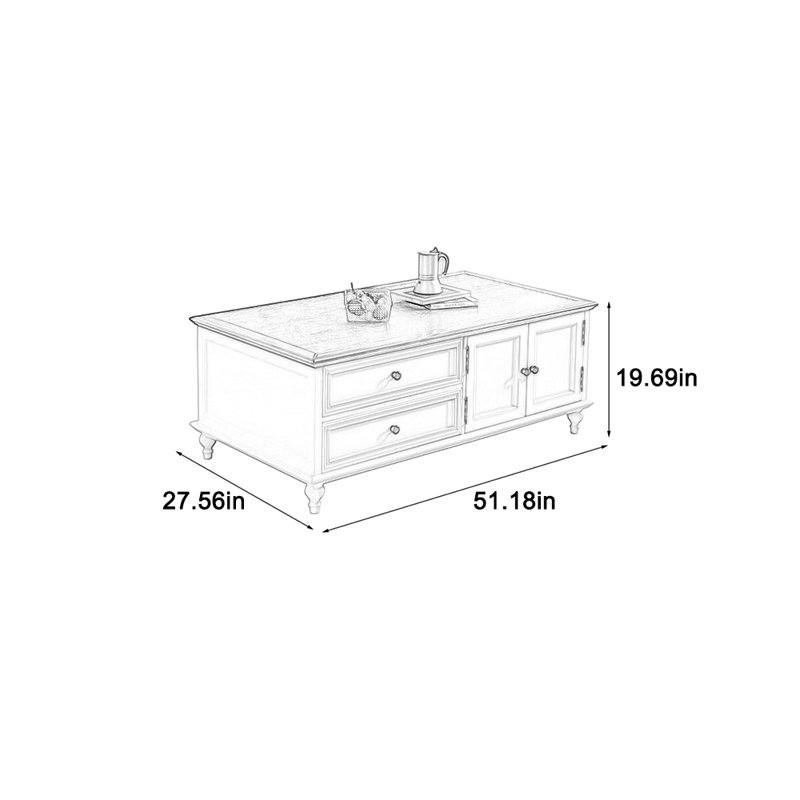 Spacious coffee table with dust storage