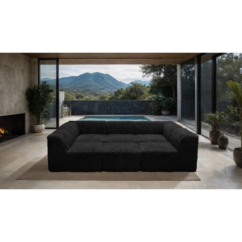 Canapé modulaire 6 pièces Taylor, Noir