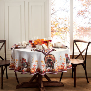 Goldene Turkey Thanksgiving Polyester Tablecloth