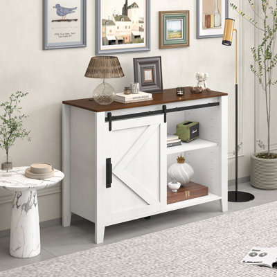 47.24"" 4-Drawer Storage Sideboard Dresser Cabinet with Slide The Barn Door -  Wenty, WFYUKI9311A