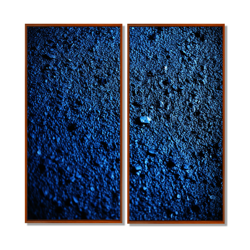 Abstrait bleu profond euphorie - décoration murale bleue, H 32 po x l 32 po, Impression encadrée flottante, Brun