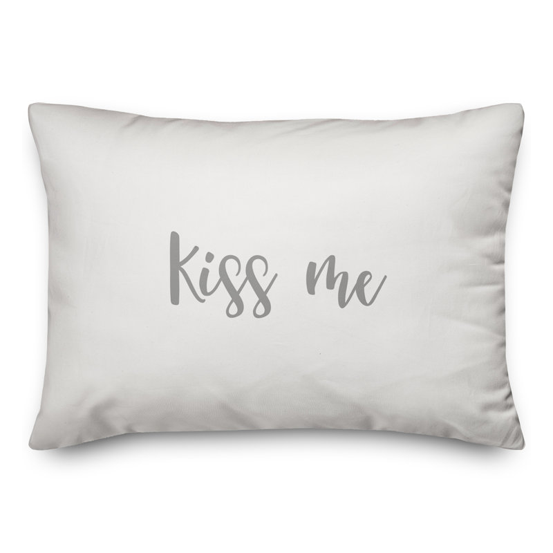  Coussin Kiss Me, Gris / blanc