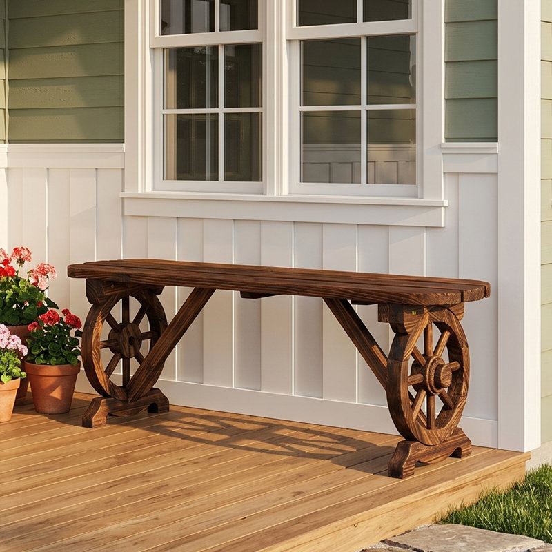 Banc de patio en bois massif 46 pouces