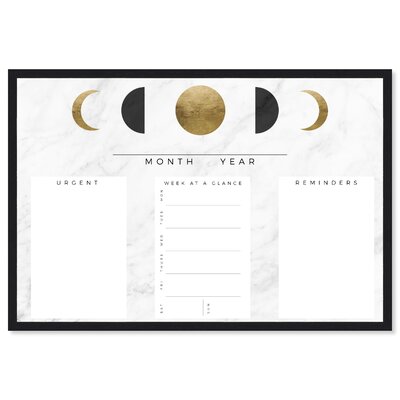 Moon Phase Reminder Marble Wall Mounted Dry Erase Board -  Mercer41, 9C1F031CBDFF426B92C13326E14814F2