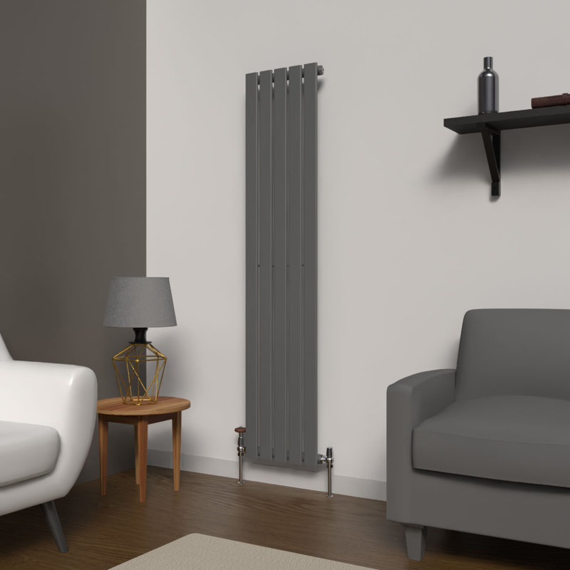 Designer Radiator, 62cm H x 13cm W x 3cm D, Grey