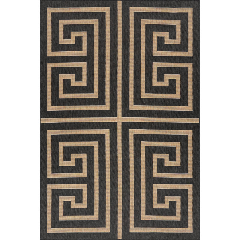  Zirelle Indoor/Outdoor Contemporary Area Rug, Rectangle 4' x 6', Gray