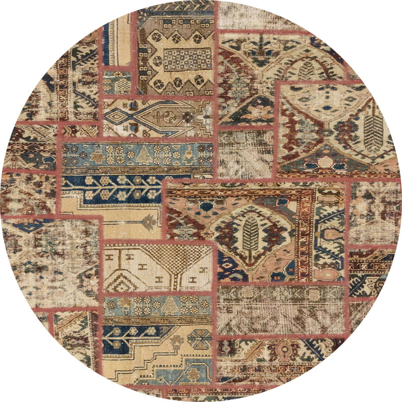 Abstract Indoor Rug, Round 6'