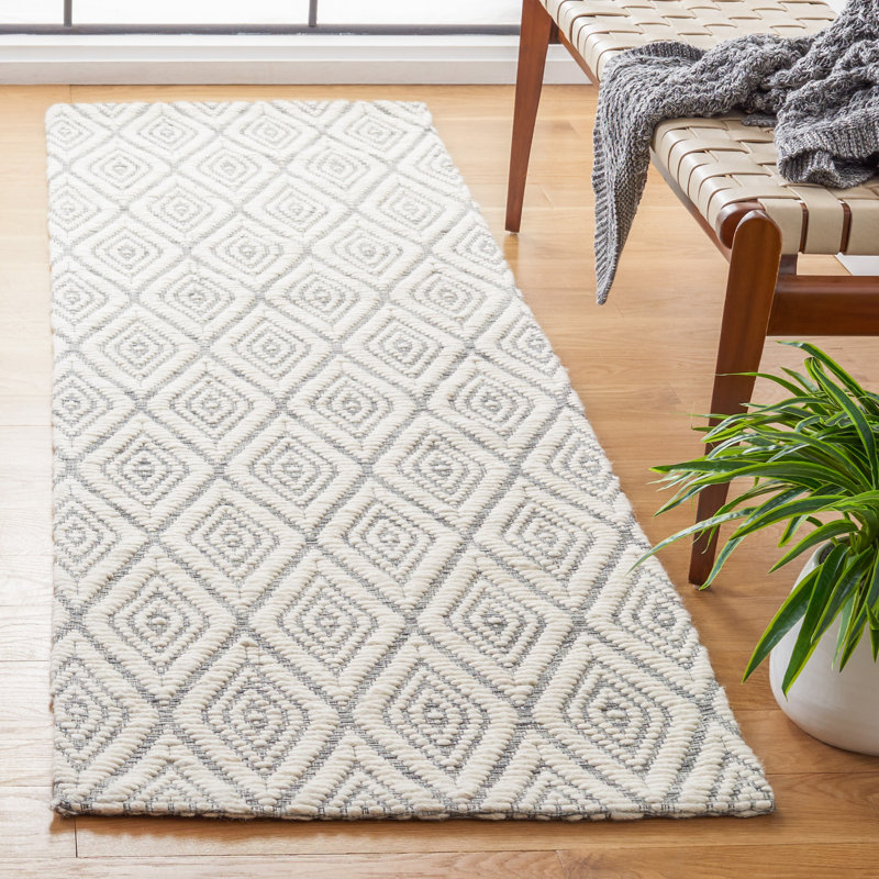 Karaline Hand Woven Wool And Cotton With Latex Geometric Rug, Round 6'