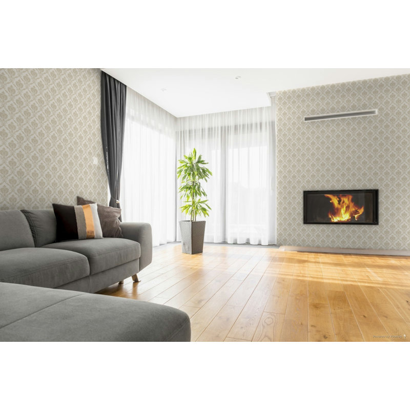 Italian Classics 4 Damask 3D Embossed Wallpaper Roll, Cream