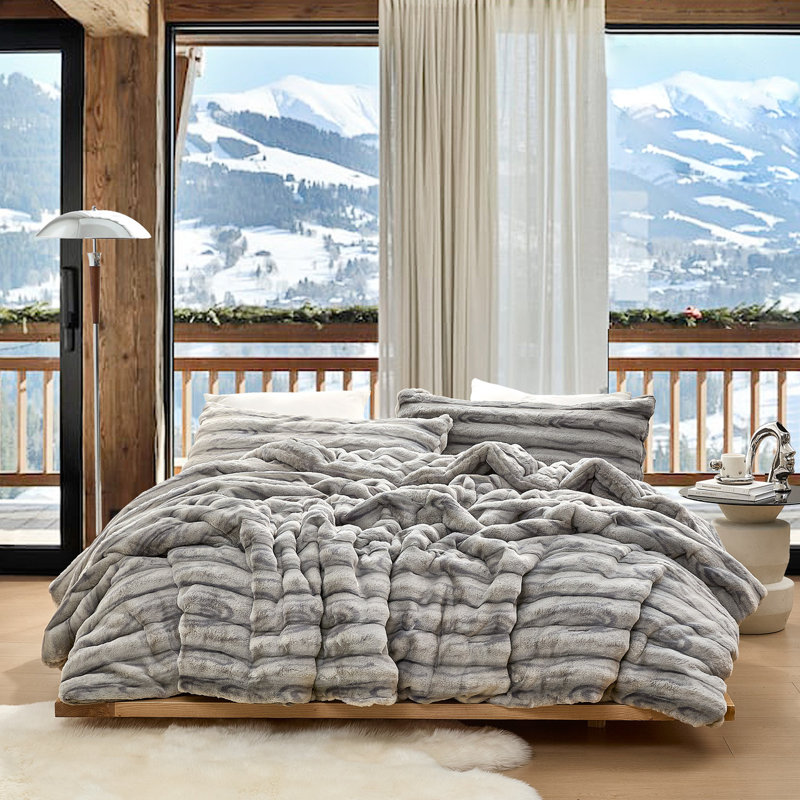 Ensemble d'édredon surdimensionné Coma, Queen Comforter + 2 Standard Shams, Gris