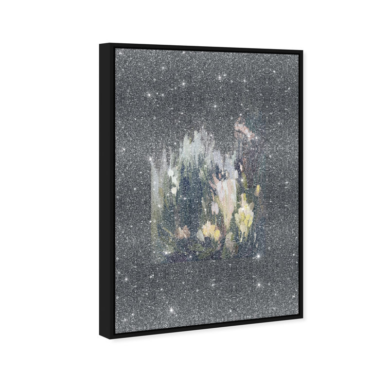 Midnight Flowers II Print by Oliver Gal, 17"H x 25"W, Black Floater Frame