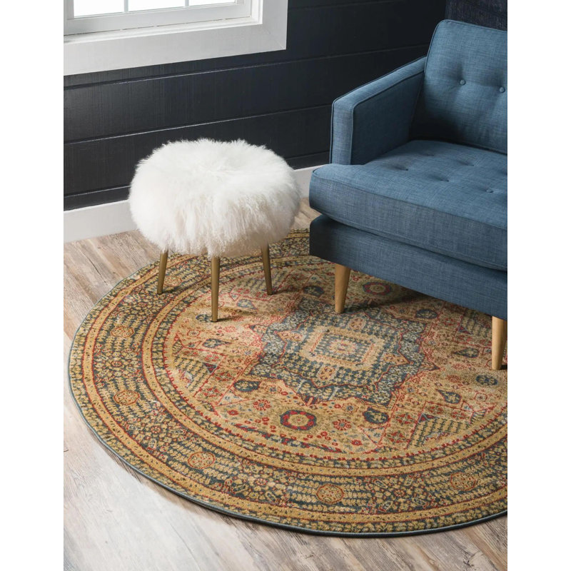 Palazzo Oriental Indoor Rug, Round 5'3"