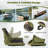 Folding Fishing Boat Seat w/High-density Sponge Cushion PVC Surface & PP Frame Green