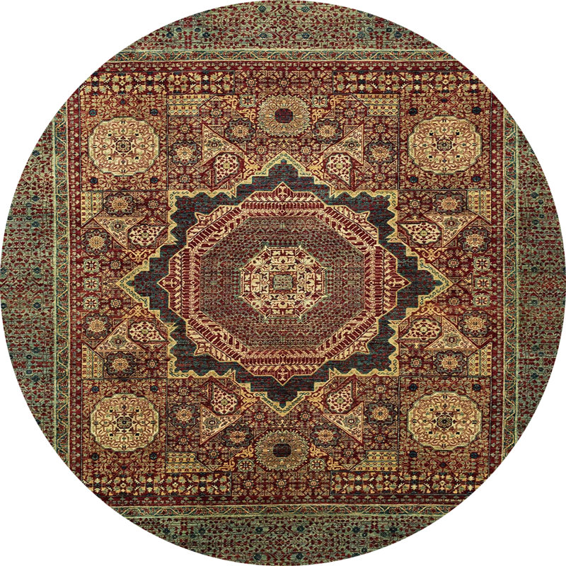Tapis 100% abstrait 2356 lavable à la machine ABS2356, Rond 5 pi