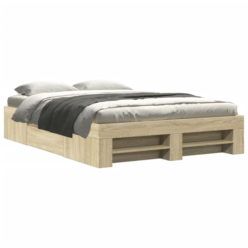 Storage Bed, Sonoma Oak, 140 x 190cm
