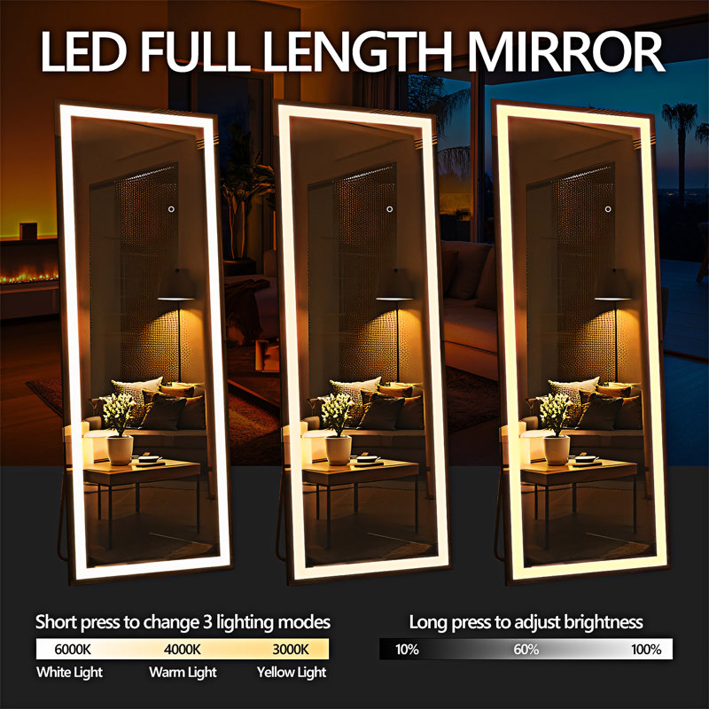 Miroir pleine grandeur avec lumières, 67,01 po x 22,01 po