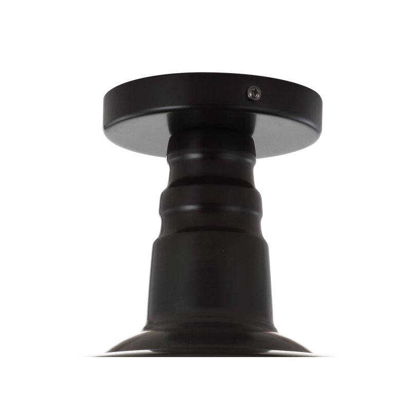 Plafonnier semi-encastré 1 lumière 14 po, Noir / Bronze huilé