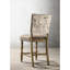 Chaise de salle à manger à hauteur de comptoir (2 pièces) en bois flotté avec siège d'écriture fascinant et microfibre 2 places - Design intrigant