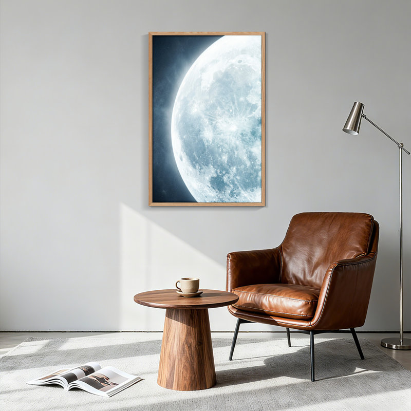 Ensemble de 1 tableau sur toile représentant la surface de la Lune, 36"H x 24"W, Natural